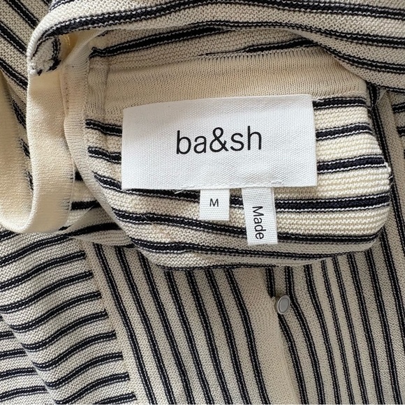 ba&sh Knit Sleeveless Shoulder Pads Top Vest Cardigan Lony Ecru & Navy Size M - Picture 10 of 10